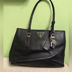 Guess Black Handbag with Gold Details